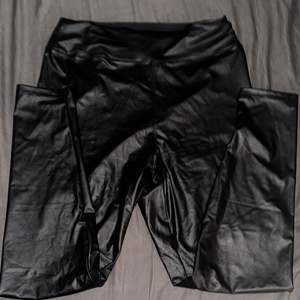 Aerie Black Faux Leather Leggings